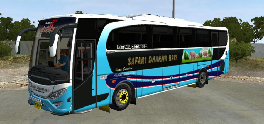 MOD BUSSID Bus Safari Dharma Raya JBHD Alcoa Full Variasi