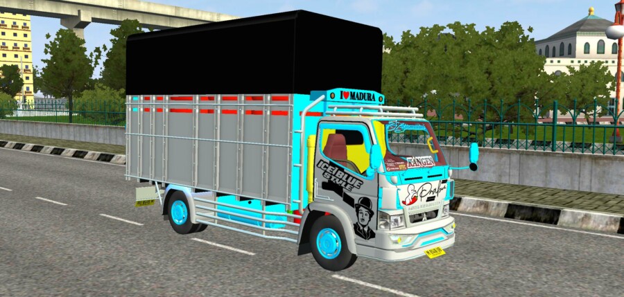 Canter Prabu Ice Blue Style Terpal Kotak