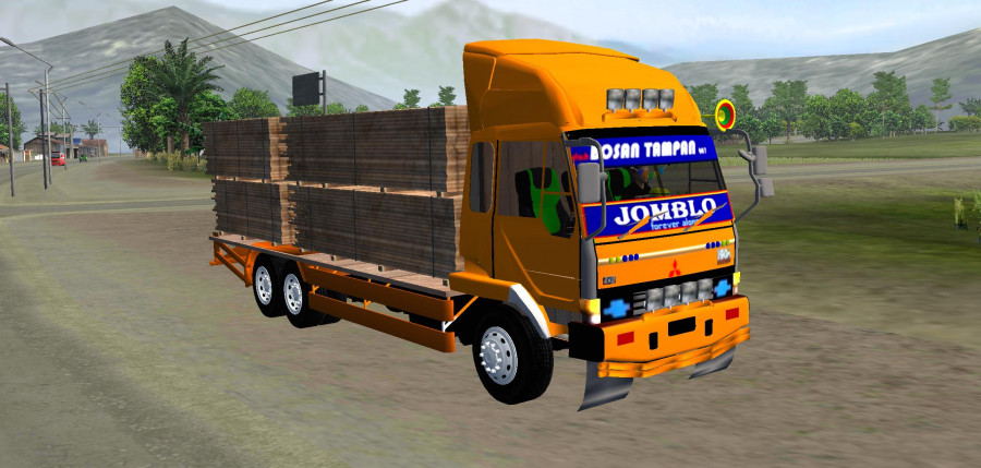 Truck Fuso Fighter Angkut Papan