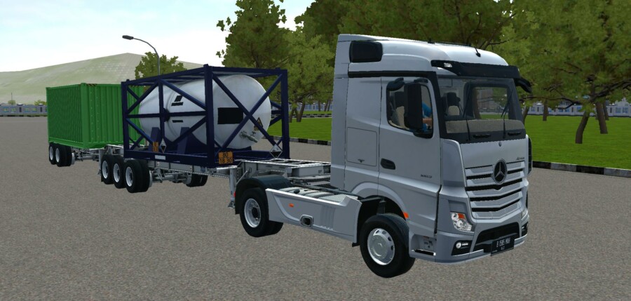 Truck Mercedes-Benz Actros Double Trailer