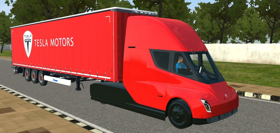 Truck Tesla Semi Support Trailer