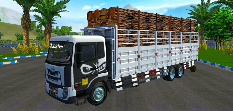 Truck UD Quester Bak Muat Kayu