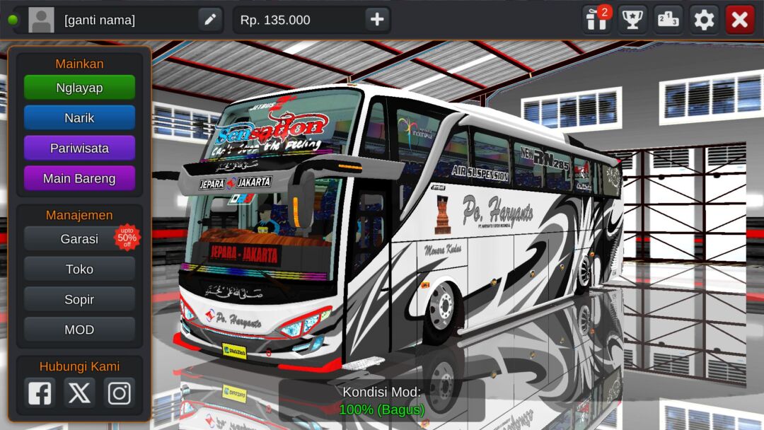 Bus PO Haryanto Racing