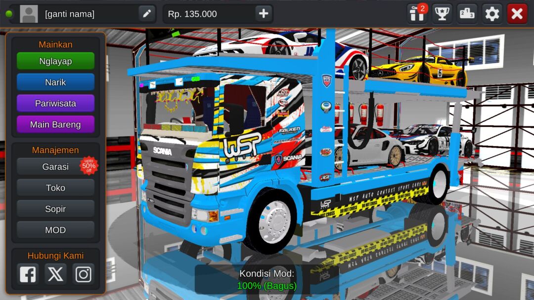Truck Scania Muatan Mobil Mewah